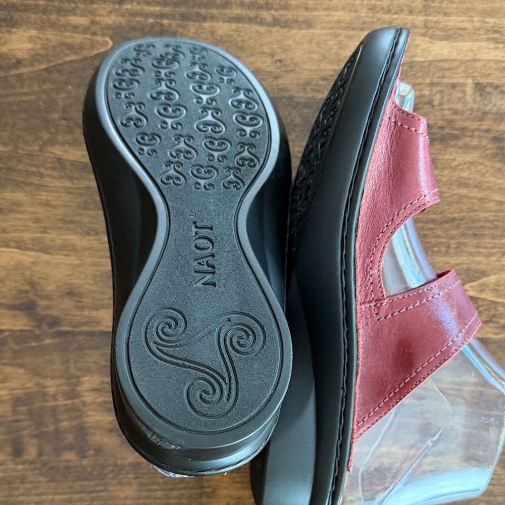 NAOT Women's Dark Red Leather Strap Sandals Size 38 ( US 7-7.5 ) - Picture 4 of 7